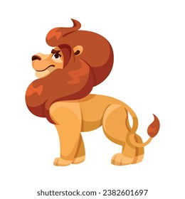 Lion with Mane as Proud Powerful Wild African Animal Standing Vector Illustration