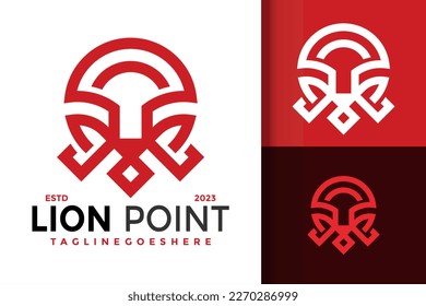 Lion mark point logo vector icon illustration