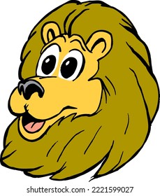 Ilustración del vector de la cabeza de la caja de la mascota del león