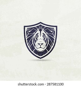 Lion mascot emblem symbol. Vector illustration.