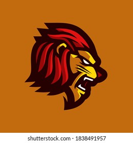 lion mascot esport logo design