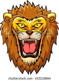 Lion mascot face. Vector illustration