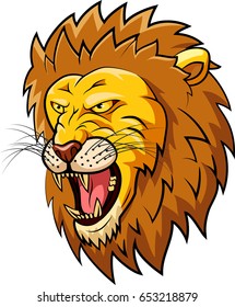 Lion mascot face. Vector illustration