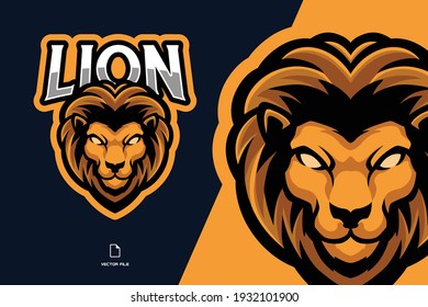 lion mascot game logo illustration