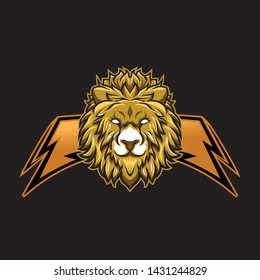 lion mascot gaming esport logo