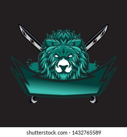 lion mascot gaming esport logo