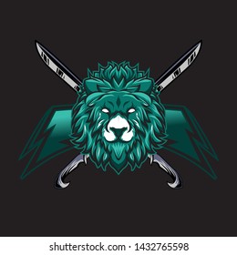 lion mascot gaming esport logo
