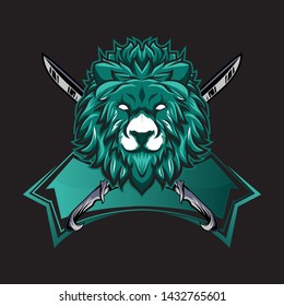 lion mascot gaming esport logo
