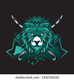 lion mascot gaming esport logo