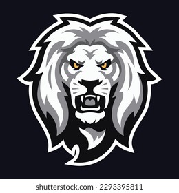 Lion mascot gaming logo design vector template