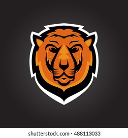 Lion mascot head for a sport team