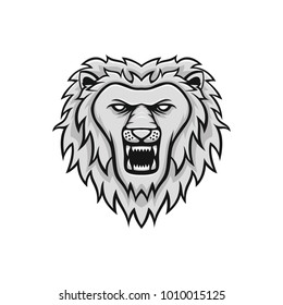 Lion mascot head vector logotype illustration emblem isolated animals sport 