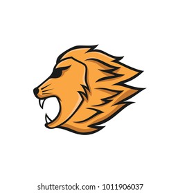 Lion mascot head vector logotype illustration emblem isolated animals sport 