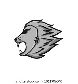 Lion mascot head vector logotype illustration emblem isolated animals sport 