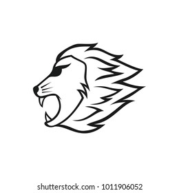 Lion mascot head vector logotype illustration emblem isolated animals sport 
