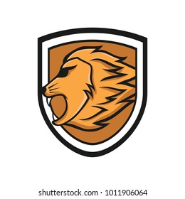 Lion mascot head vector logotype illustration emblem isolated animals sport 