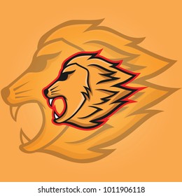 Lion mascot head vector logotype illustration emblem isolated animals sport 