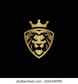 lion mascot illustration logo design template