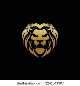 lion mascot illustration logo design template