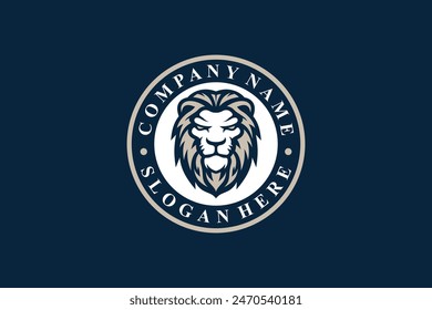 Lion Mascot Illustration Vector Logo. Lion Head Illustration for Sports Team. Modern Illustration Concept For Printing Badges, Emblems And T-Shirts.