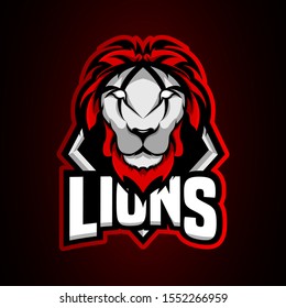 Lion mascot logo design for esport and sport team or business, brand. With modern style. Vector illustration suitable for tshirt and printing