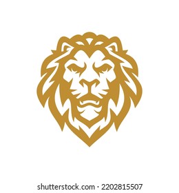 Diseño del logo de la mascota de leones. Icono vectorial de la cabeza de león