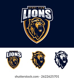 Lion mascot logo design illustration for sport esport or gaming team