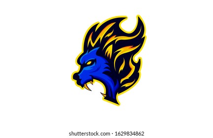 Lion mascot logo design with modern illustration concept style for badge, emblem and t shirt printing. Lion King  illustration for sport and e-sport team.