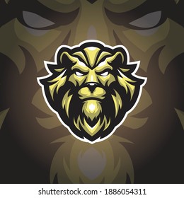 Lion mascot logo design vector with concept style for badge, emblem and tshirt printing.