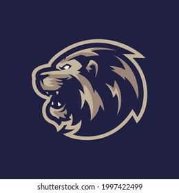 Lion mascot logo design vector with modern illustration concept style for badge, emblem and t shirt printing. Head lion illustration.