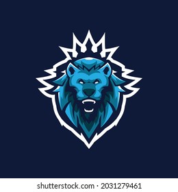 Lion mascot logo design vector with modern illustration concept style. Lion head illustration for sport and esport team.