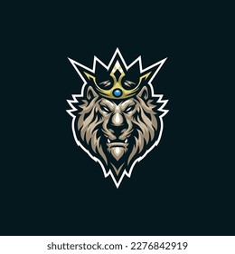 Lion mascot logo design vector with modern illustration concept style for badge, emblem and t shirt printing. Lion king head illustration.