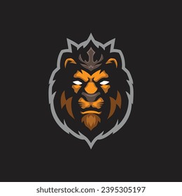 Lion mascot logo design vector with modern illustration concept style for badge, emblem and t shirt printing. Lion head illustration for sport and esport team.