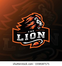 lion mascot logo esport gaming. lion mascot logo illustration.