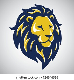 Lion Mascot Logo Flat Design Template