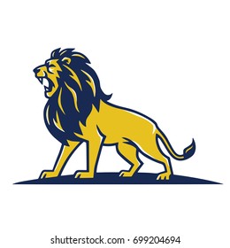 Lion Mascot Logo Roaring Vector Template Design