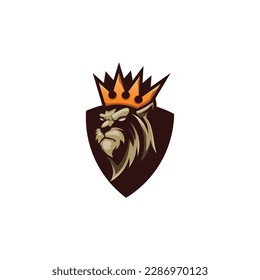 Lion Mascot Logo Vector With Crown
