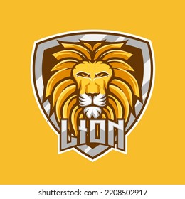 The lion mascot logo vector design illustration is perfect for sports teams or e-sports