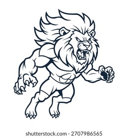 Logotipo de la mascota del león Diseño de Vector Estilo moderno