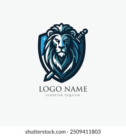 Logotipo de mascote de leão, selvagem, logotipo de leão totalmente editável modelo de vetor