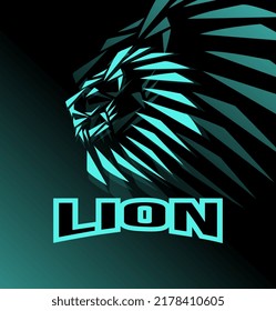 lion mascot modern logo design
