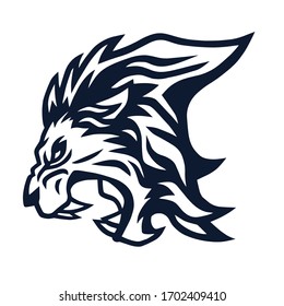 Lion Mascot Roaring Vector Icon Logo Template