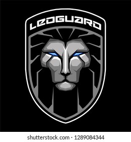 lion mascot security logo