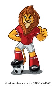 lion mascot for soccer championship cartoon