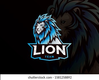 Lion mascot sport style logo. Modern lion face logo, Lion head mascot. Creative animal head emblem for eSports team. Vector illustration