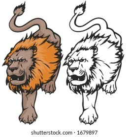 Lion Mascot for sport teams. Great for t-shirt designs, school mascot logo and any other design work. Ready for vinyl cutting.