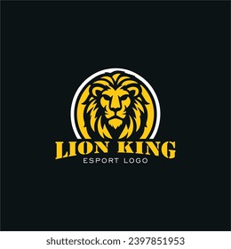 Lion mascot and symbol minimalist e-sport logo design inspiration template