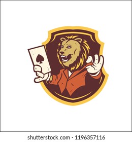 lion mascot vector design