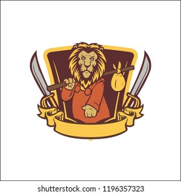 lion mascot vector design