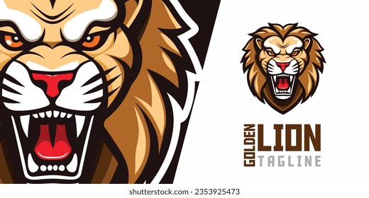 Lion Mascot Vector Graphic: A versatile vector graphic featuring the lion mascot head, suitable for logo use by sport and e-sport gaming teams.
